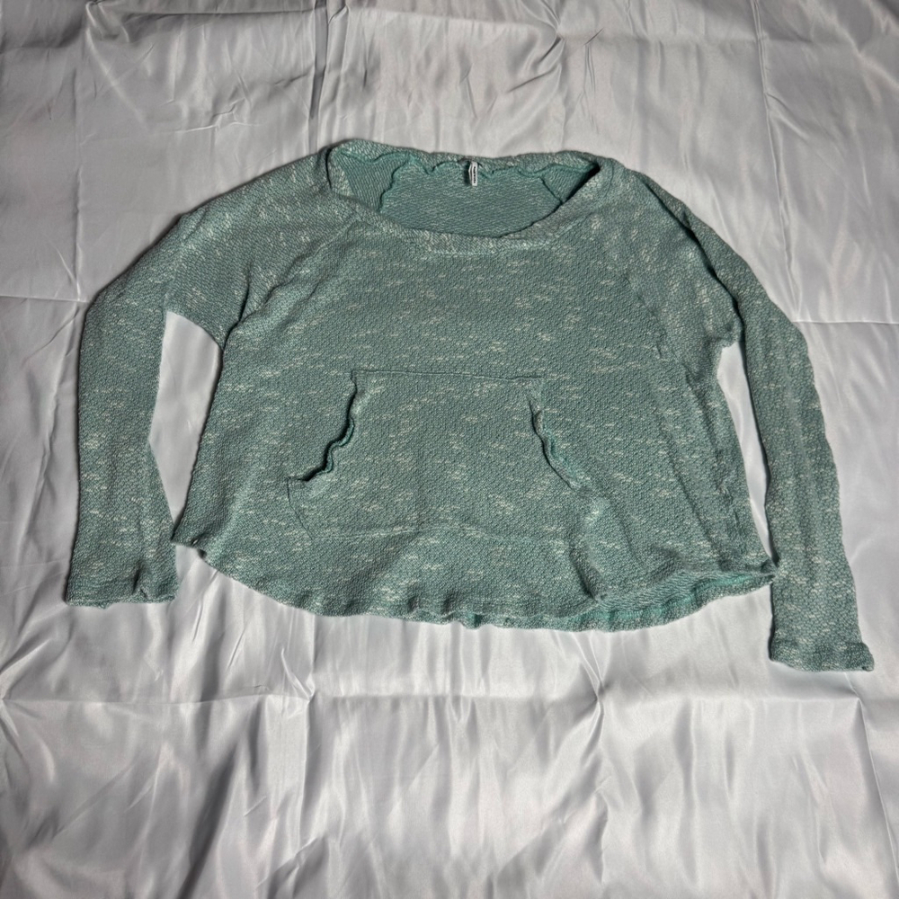Women's Splendid Teal & White Crew Neck Sweater Small
